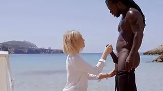 Blonde gets fucked by a bbc