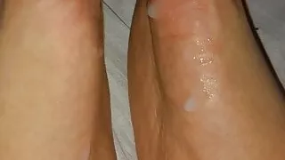 feet with cum