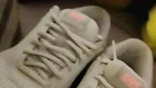 Cum in my wife's Nike sneakers