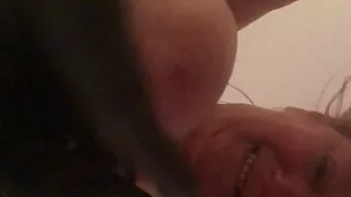 Big tits blond playing with herself and toys