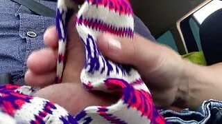 Scarf Handjob in car