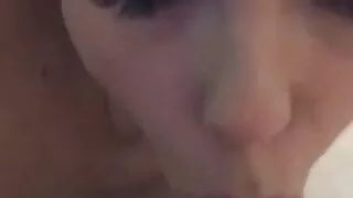 Perky short hair blonde licks the dick