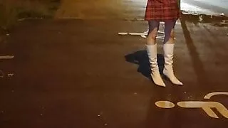 Německy, Venku, Veřejné, škola, žákyně, Děvka