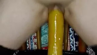 Emmi likes to ride her big dildo 2