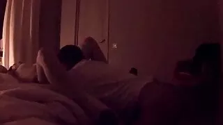 Couple having foreplay