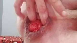 Anal gape with squarepeg toys loose hole double anal plug