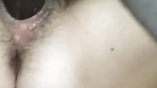 Black cock sinks into my wife's pussy