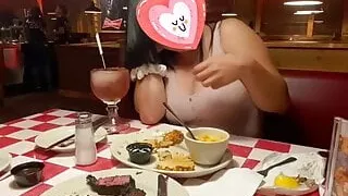 Being naughty at the steakhouse