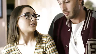 Virgin college teen Aften Opal fucked for the first time