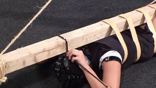 Cop girl's self bondage goes wrong
