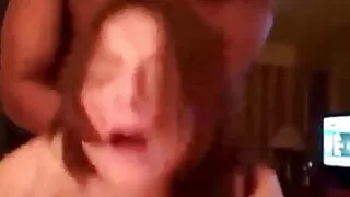 Noisy brunette wives going black in front of their husbands