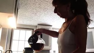 Hot Mom Strokes A Fat Cock Swallows A Big Load