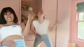 Diane Guerrero and hot blonde friend dancing