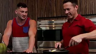 Muscly stud bareback anal fucking