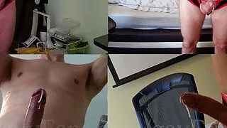 Twink MASSIVE slow-mo inverted 4 camera cumshot with fleshli
