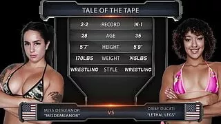 Daisy Ducati Wrestling Miss Demeanor With Pussy Eating