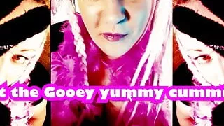 Its like salty warm yummy cummie gooey treats SLURP THE CUM