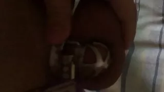 torment at night, unable to sleep with the chastity cage