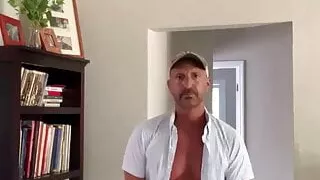 Daddy undress with hard cock