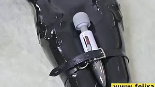 Fejira com – Latex kigurumi breathplay masturbation and orgasm