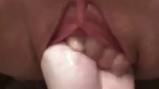 Huge black dildo, plug and fist fucking cunt, squirting