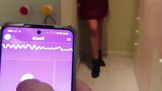 Public Remote Vibrator in Mall – I control the pussy with Lush