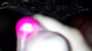 Gf's toy helping me to cum in a condom