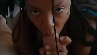 Ebony sucking big dick