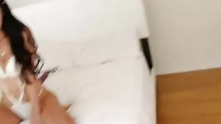 asian pornstar marica hase show offs her blowjob  skills!