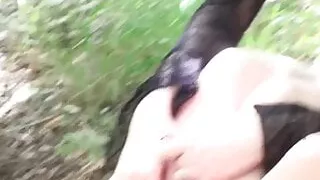 Joschi has to clean dirty feet outdoors