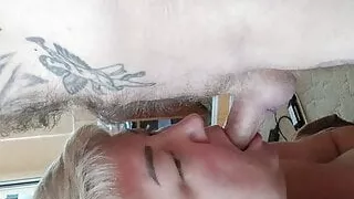 fat girl sucks and jerks off my cock 1