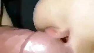 Cheap slut sucks my cock