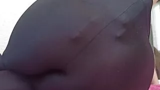 Girl in Leggings Plays with Pussy and Dildo to Squirt