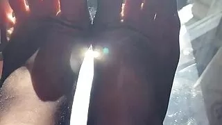 Nylon feet in the sun