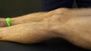 Restrained and blindfolded stud body tickled and tormented