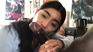 Busty Jewish Princess Gives Sloppy BBC Blowjob