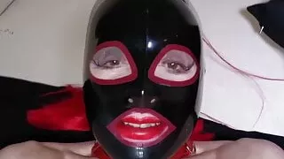 Rubber hooded submissive slut Joy fucked hard by Maser Leo