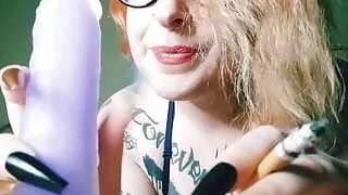Playing with my dildo and a cigarette