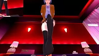 Meiko Shiraki gives a cock massage to Femboy (Prison School)