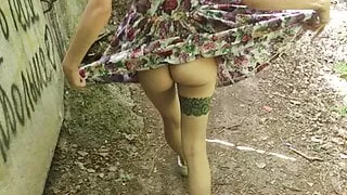 lifted her skirt in public and sucked (PARK)
