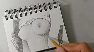 How to draw boobs easy pencil art ( step sister's boobs)
