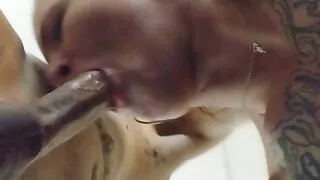 sexy swedish girlfriend  gag om my cock