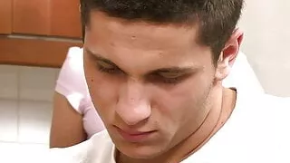 Girl finds gay gays fucking on the table