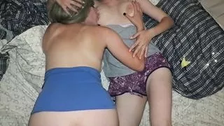 My stepsister licks my pussy while I'm fucking