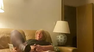 T-girl playing with her clitty