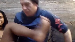 Sexy interracial couple having a great orgasm on camera