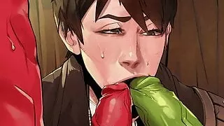 Frau gefickt von vielen und Dämonen