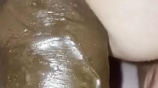 My new friend helps to fuck my ass deep and destroys it totally