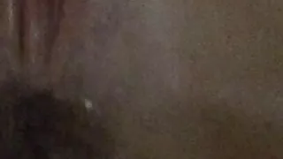 Wife taking 8 inches doggystyle. Me underneith....