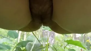 Pissing on the grass